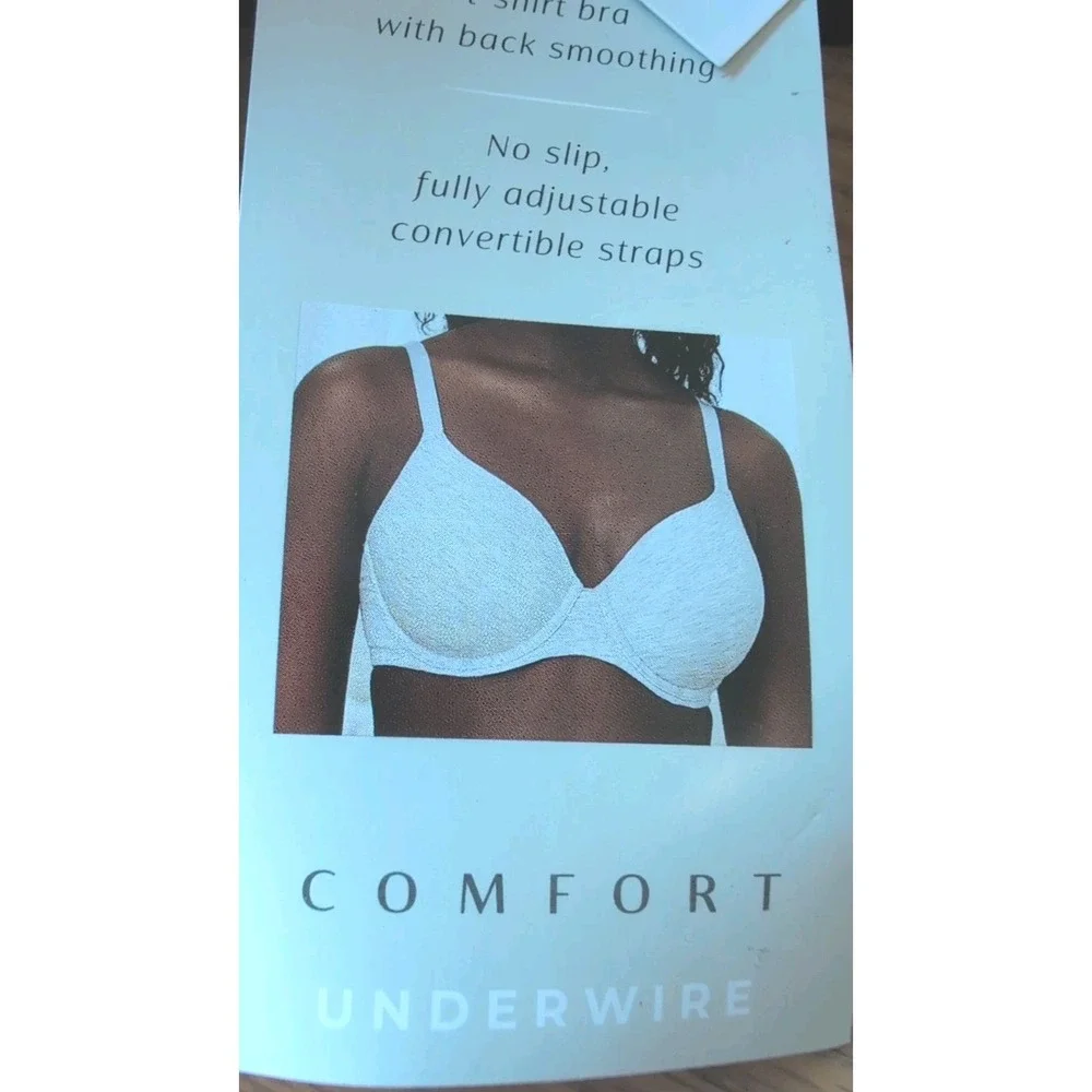 Bali Soft Comfort T Shirt Bra Underwire‎ B202 Black 40DD NWT